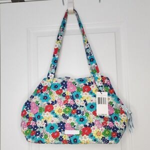 Vera Bradley Shoulder Bag Triple Compartment Far Out Floral Quilted Purse